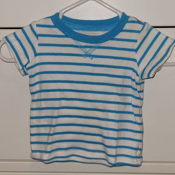 3 for $10! Carter's Newborn Blue Striped T-shirt - Picture 1 of 4